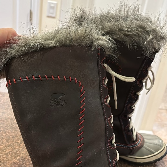 SOREL CATE THE GREAT LADIES BROWN GRAY WINTER SKI SNOW BOOTS-6M-1927-059 - Picture 5 of 14